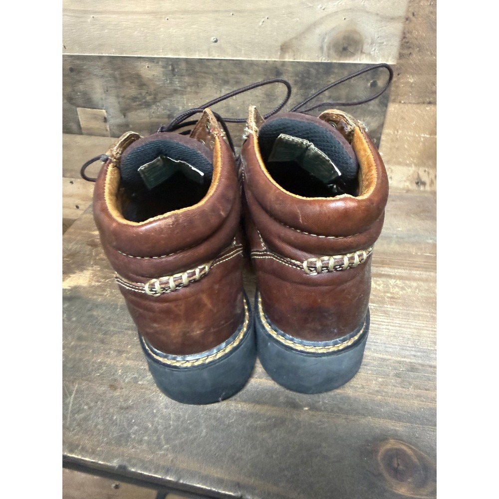 Ariat Barn Yard Brown Leather Lace Up Work Boots Kiltie 17728 Womens 8B - Picture 2 of 7